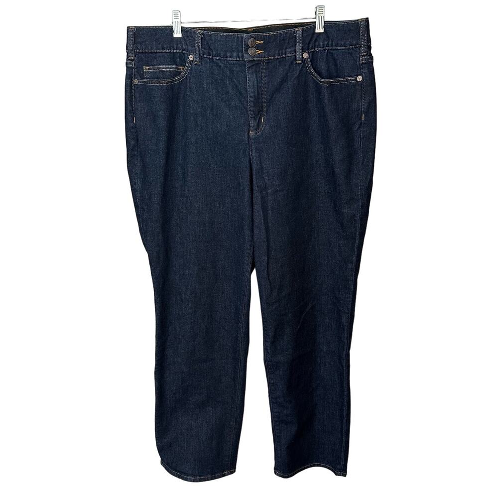Lands End Jeans Womens Size 20W Dark Wash Comfort Stretch‎ Waistband Bootcut